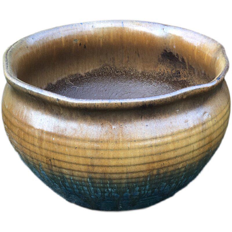 Handmade Retro Ceramic Pot: Large Opening Succulent & Flower Planter for Chlorophytum, Rose, Orchid, & Green Plants
