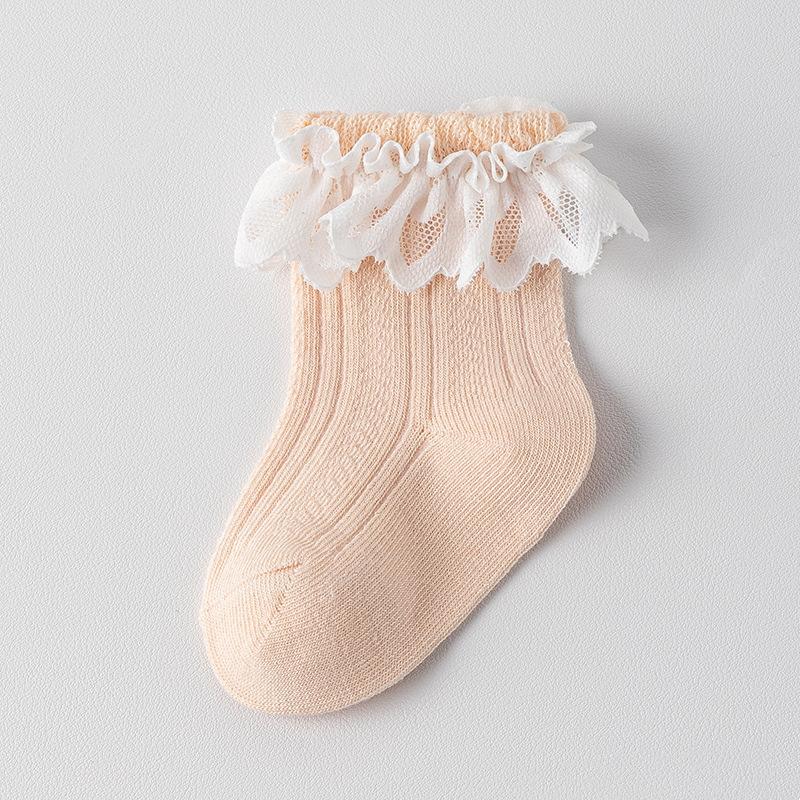 Носки для девочек, детские осенние новые хлопковые детские кружевные носки с оборками, модные эластичные детские носки для принцесс
