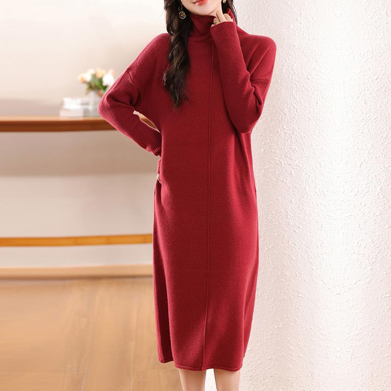 Женское кашемировое платье Qinghe кашемир 30% кашемир 70% шерсть осенне-зимняя кашемировая юбка мягкая и теплая