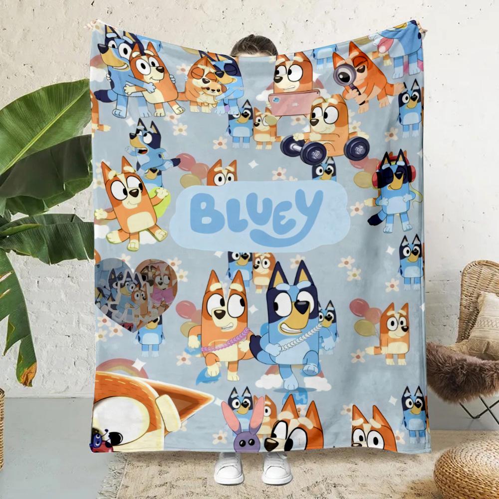 Одеяло с принтом Cartoon B-Blueys Bandit-Chillis, одеяла для пикника, теплое одеяло, мягкое и удобное одеяло для дома, путешествий, дня рождения