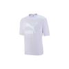Puma Letter Logo Printed Casual Round Neck Short Sleeve T-Shirt Unisex Tops Light-Purple 539904-23