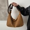 Vintage Inspired Large Capacity Tote Bag for Women Casual Solid Color Matte Leather Shoulder & Crossbody Bag