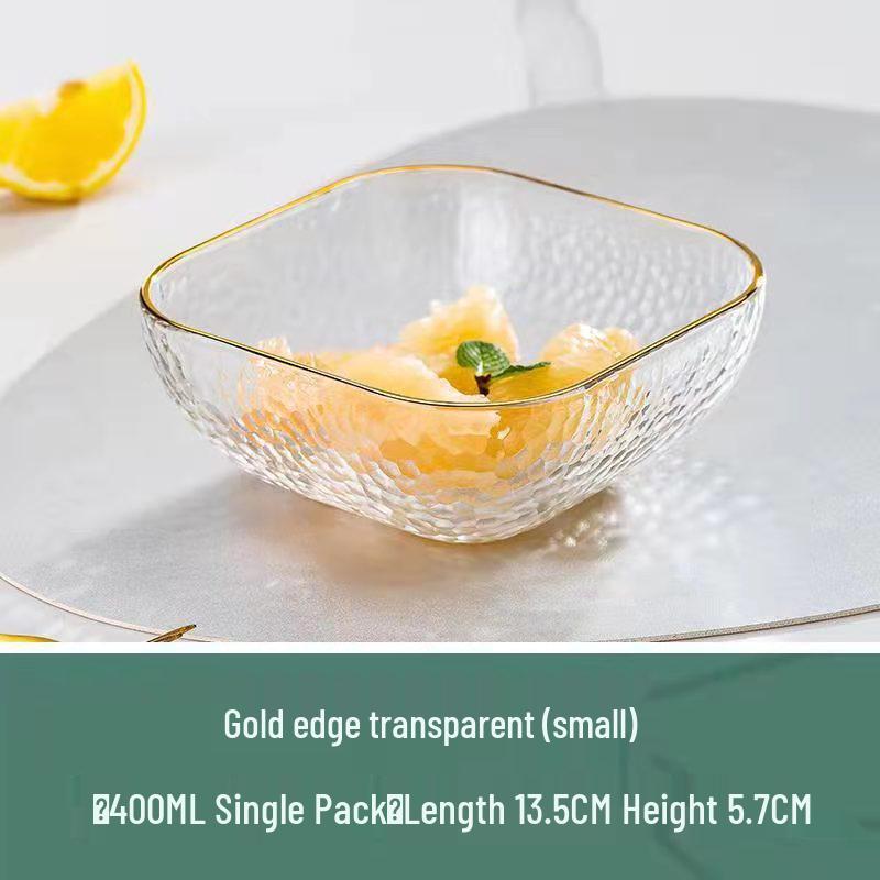 Квадратный салатник из кованого стекла для фруктов, десертов и хранения - Элегантная домашняя посуда