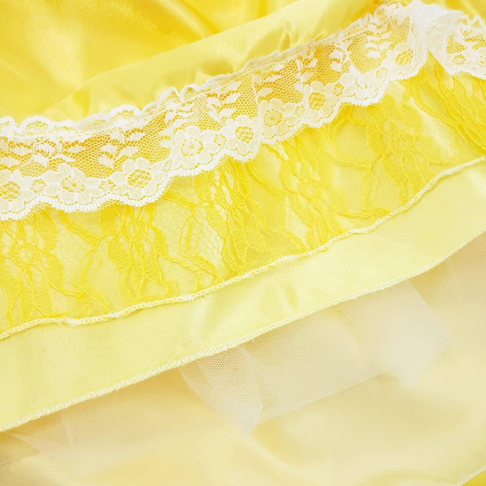 Princess Deluxe Sizes Party Cosplay [CQDY] Children's Dress, 7-Piece Set, Yellow, 4-5,