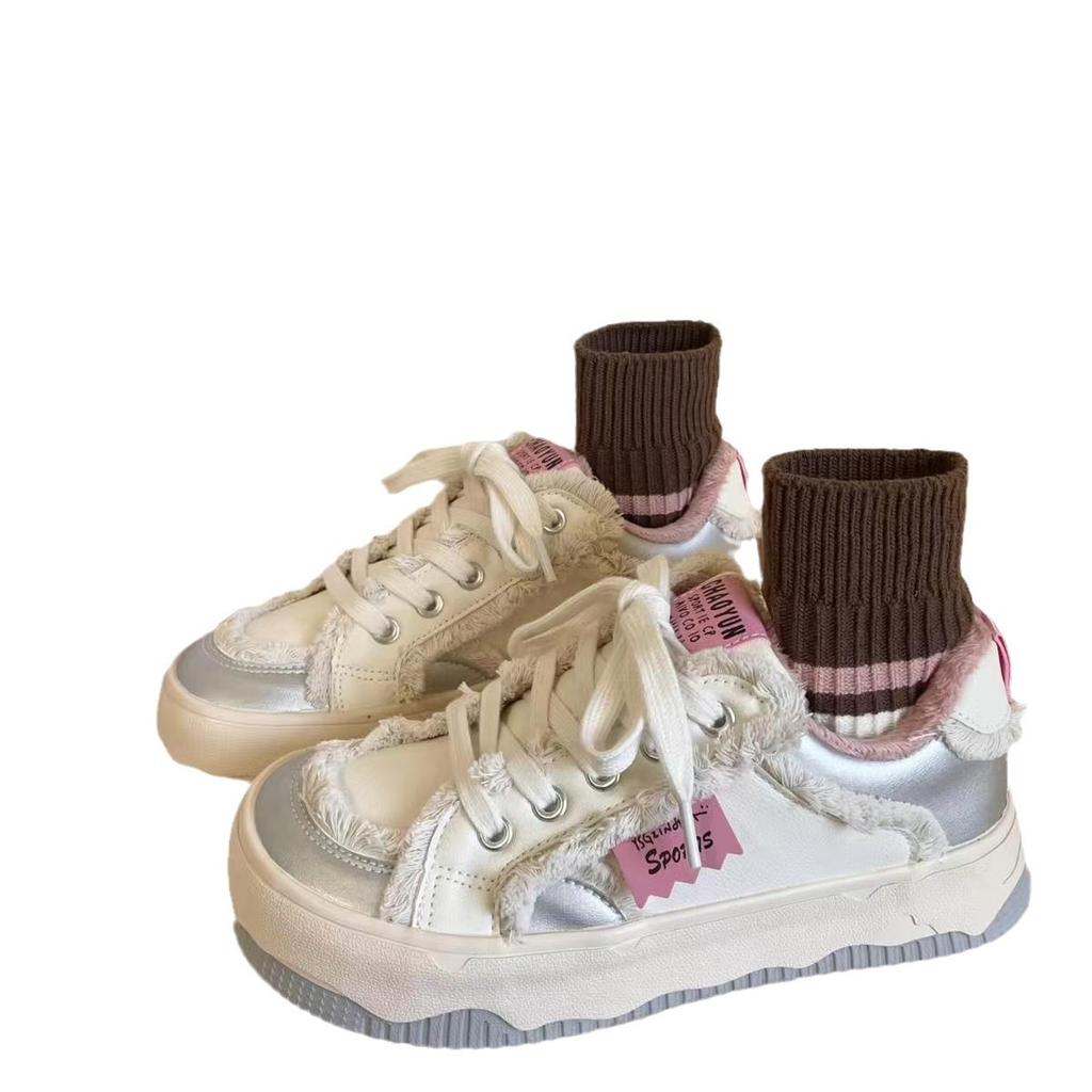 2024 New Winter Platform Big Head Shoes Women's Niche Velvet Thickened Warm Bread Shoes Versatile Short Velvet Cotton Shoes