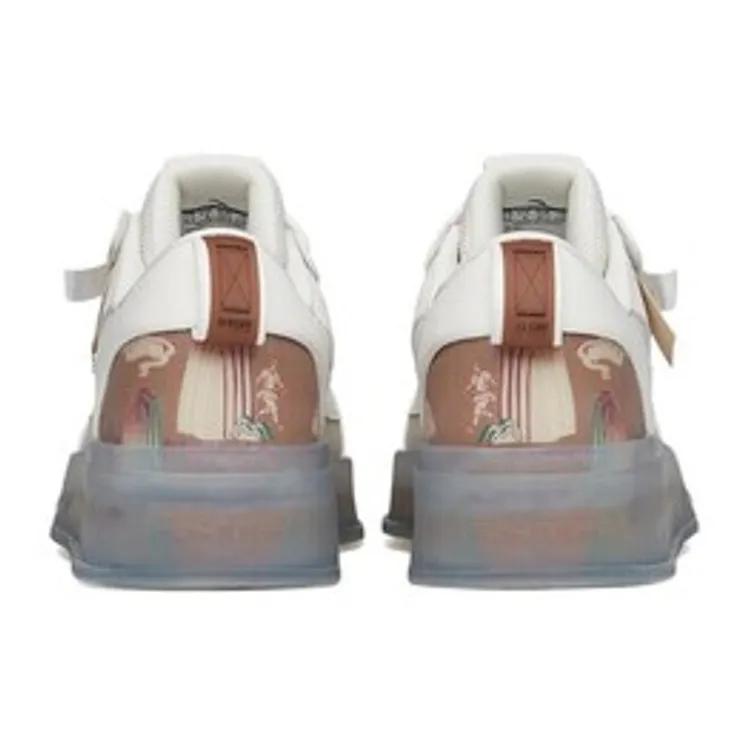 Anta Slip Resistant Abrasion Resistant Low top Skateboard Shoes Women's White Gray Brown (Unisex) Skate Shoes 922228030 6
