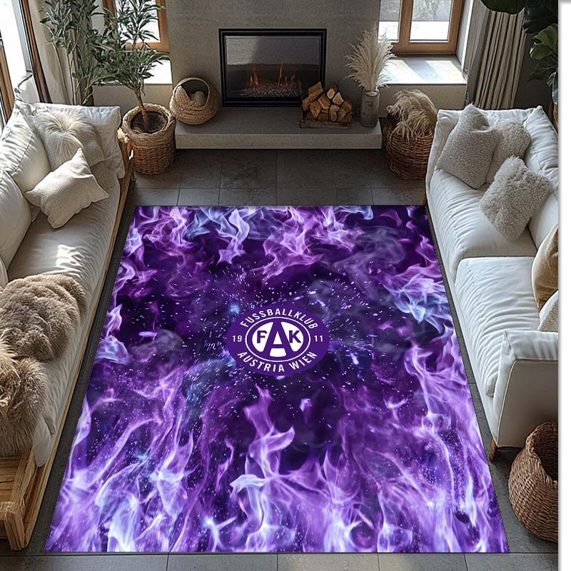 Austria Wien FC Soccer Football Pattern Soft Area Rug Non Slip Indoor Floor Carpet Sports Decor Mat for Bedroom
