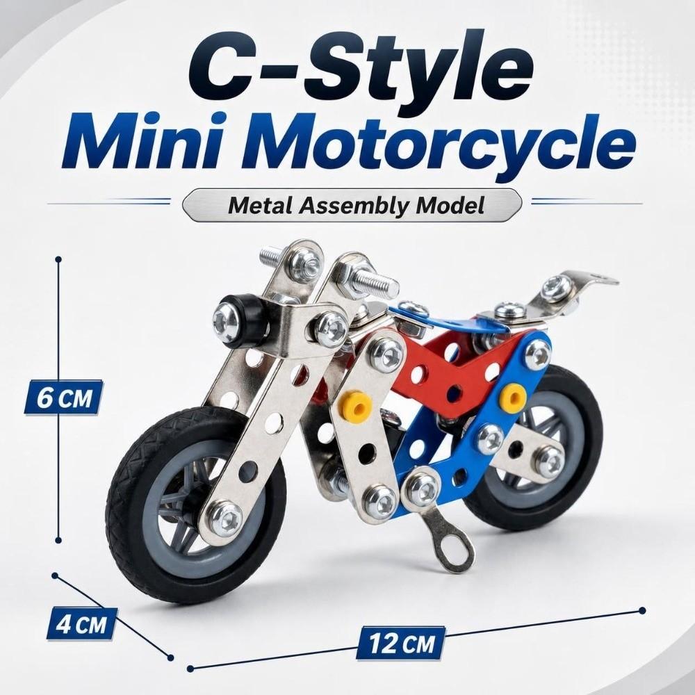 Mini‑Sized Metal Building Toy Detachable Assembly Puzzle Toy Fun Motorcycle Model Kit Educational