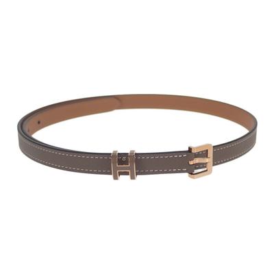 HERMES  H081087  ремень Etope/Коричневый Epsom Женский