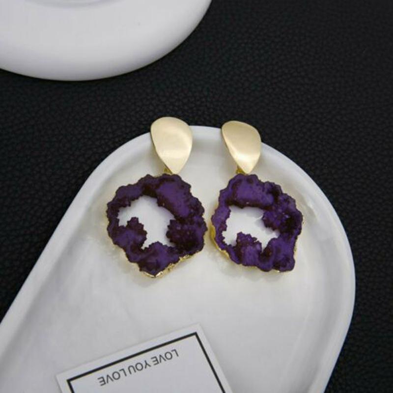 Серьги-гвоздики Изысканные модные нестандартные серьги с геометрией в форме капли из натурального камня женские ювелирные изделия серьги элегантные красивые