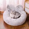 Long Hair Pet Nest Warm Winter Honey Cat Nest Plush Cat Sleeping Dog Nest Pet Back Rest Nest Non-slip Dog Bed