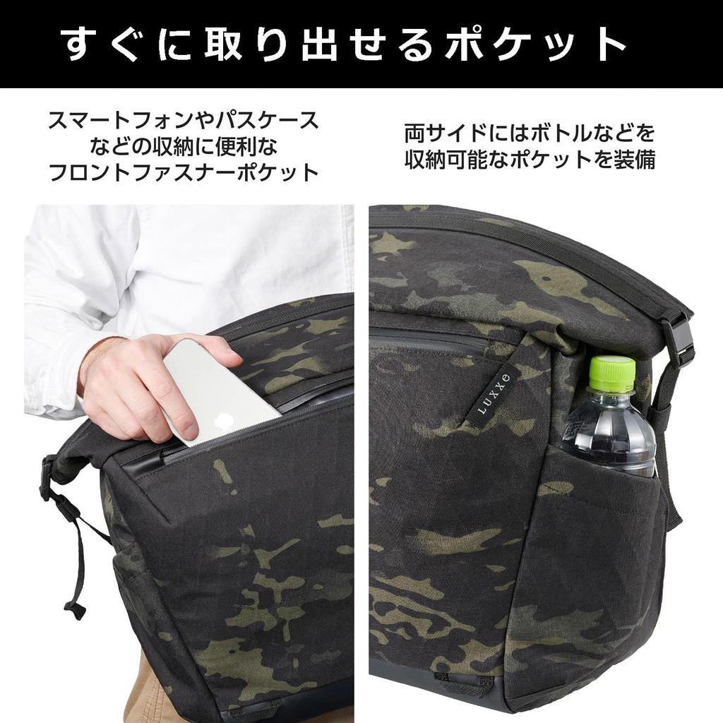 HAKUBA LUXXe Полевая наплечная сумка 18 л Черный камуфляж Наплечная сумка для камеры из прочного материала с молниями YKK Сворачивающийся верх (AMZSLX-FRSB18BC) - Высокопроизводительный X-Pac -