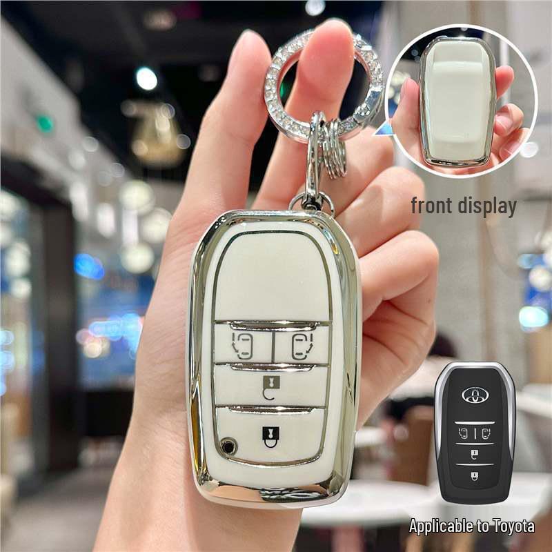 Silver Edge Key Case for Toyota Models: Corolla, RAV4, Camry, Vios, Highlander