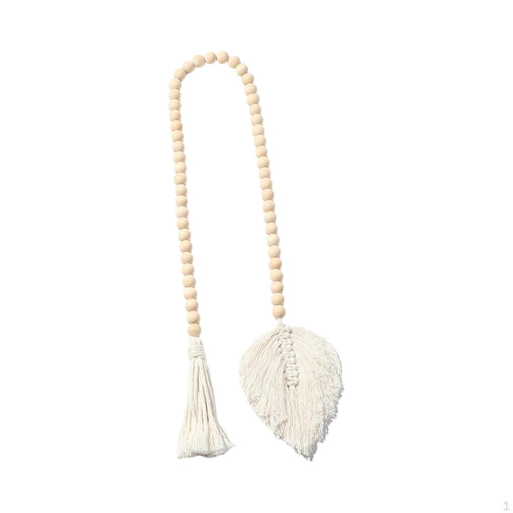 Boho Bead Curtain Tieback Window Hand Woven Drapery Holdback for Indoor