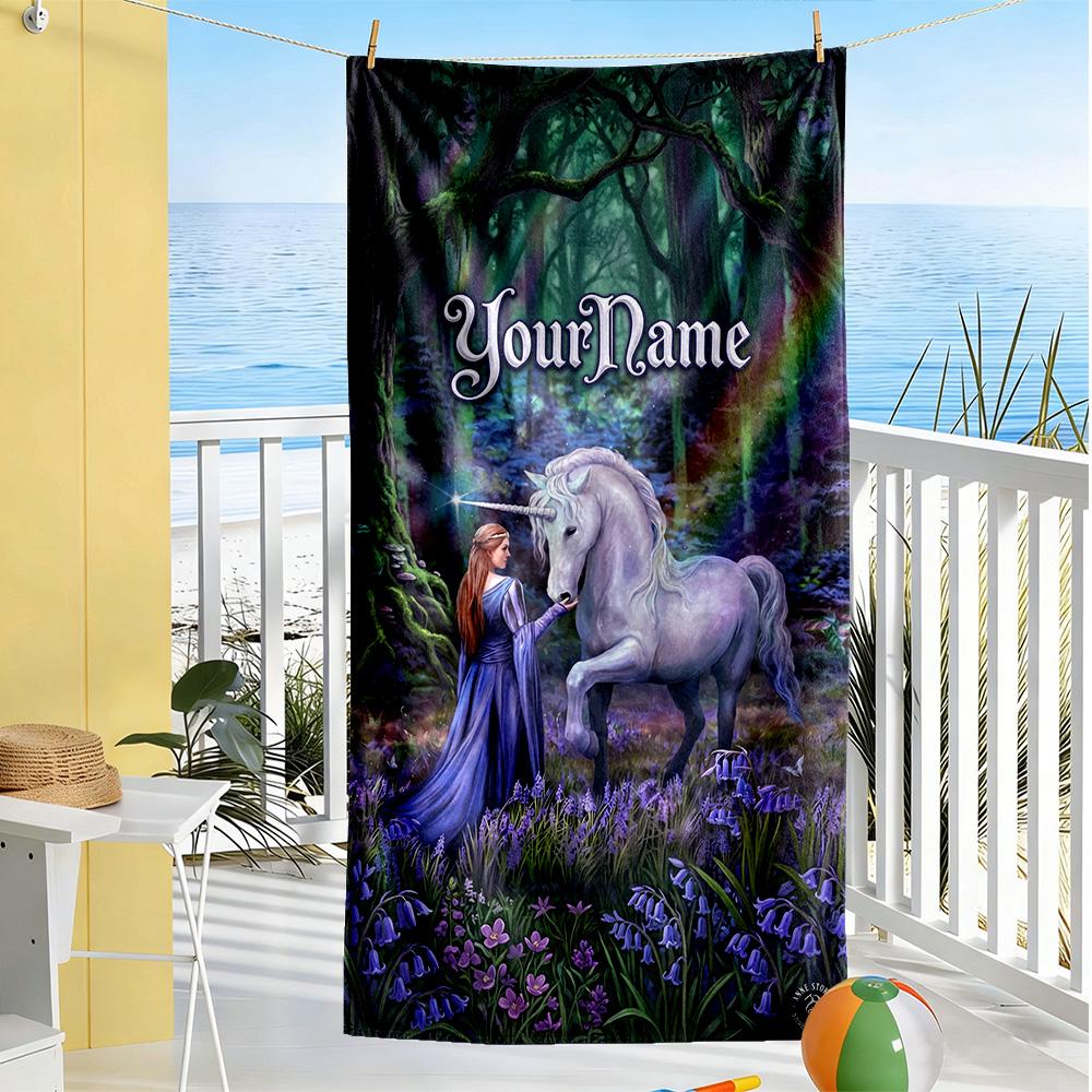 Gothic Illustrations Customizable Name Beach Towel Quick-Dry Soft Microfiber Suitable for Sports Travel Swimming Yoga Bathroom Beach And Pool