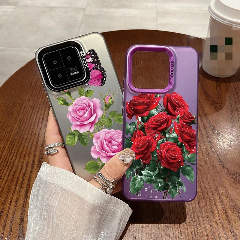 Чехол Rose Flower для iPhone 16 Pro Max Samsung A55 A35 S24 FE Xiaomi Redmi Note 13 Pro 14C Huawei Honor 200 противоударный бампер для телефона с защитой от царапин