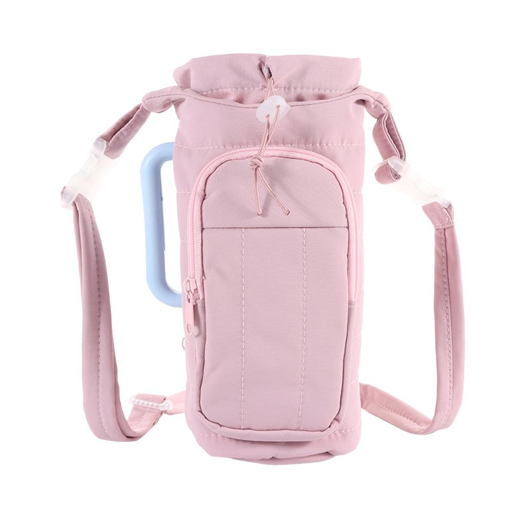 Water-resistant Water Bottle Holder Bag with Strap Portable Insulating Cup Sleeve Large Capacity Sling Purses for Outdoor Sports
