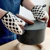 Protective Kitchen Oven Gloves with Dots Charm, Heat and Slip Resistant Oven Mitts for Cooking and Bakings