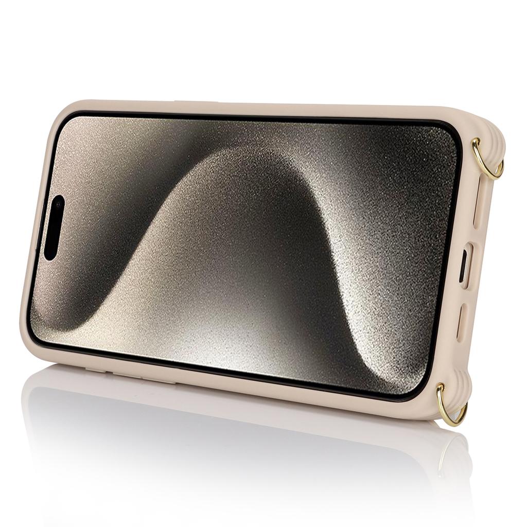 Чехол для iPhone 14 Pro с карманом для карт, кольцом-подставкой, из ПУ кожи+ТПУ, чехол для телефона с плечевым ремнем