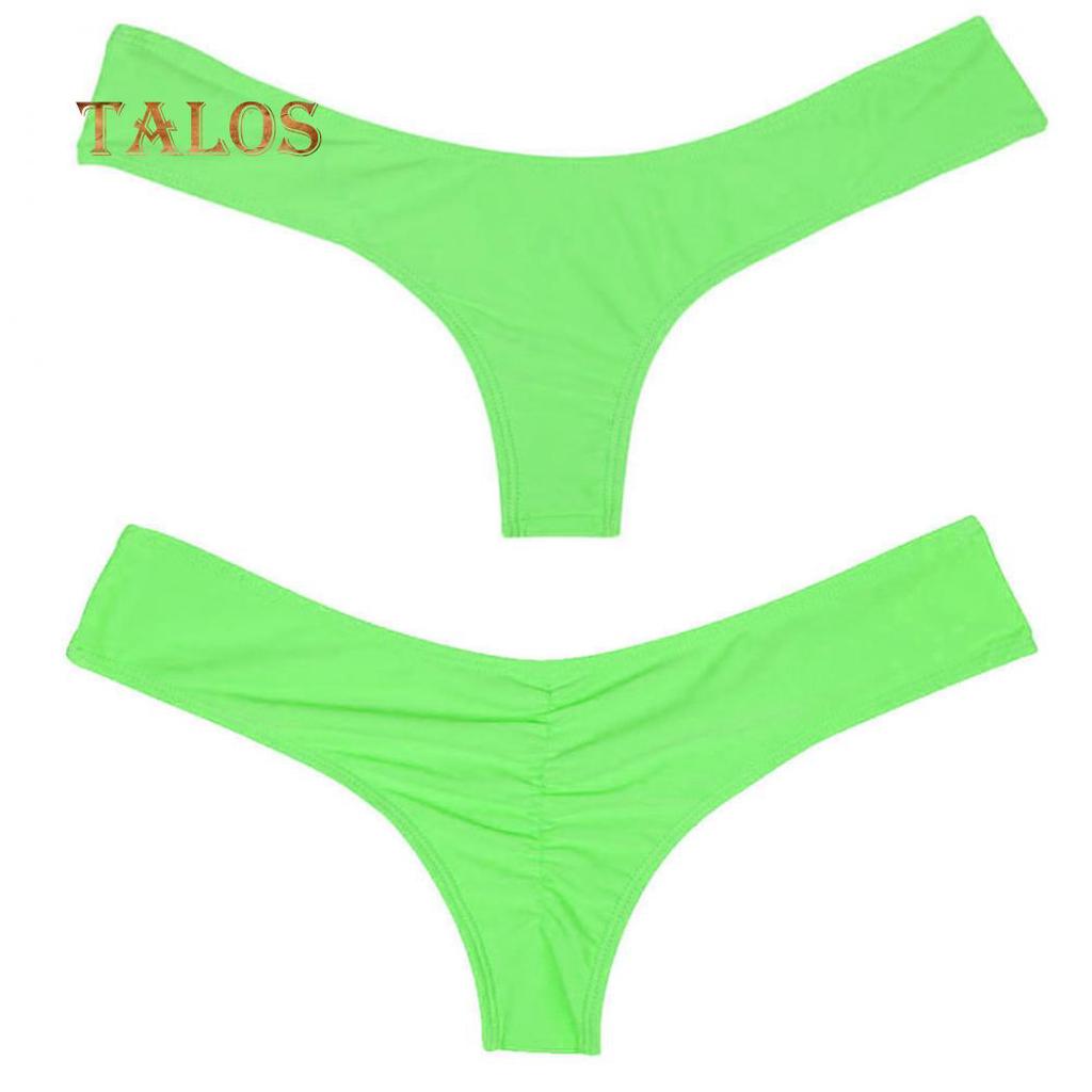 Talos Hot Sexy Summer Bikini Thong Bottom Brazilian Ruched Bandage Swimwear Sexy Beach Wear