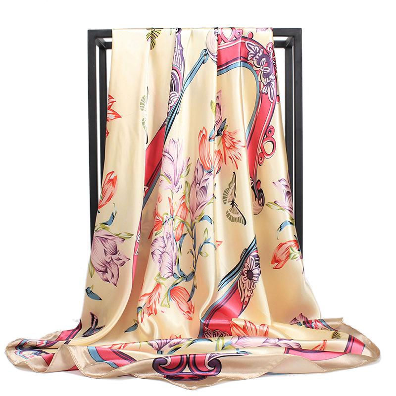 High-quality Luxurious Silk Scarves Headband Scarfs Neck Scarf For Women Chain Silk Scarf Women's Decorative Shawl