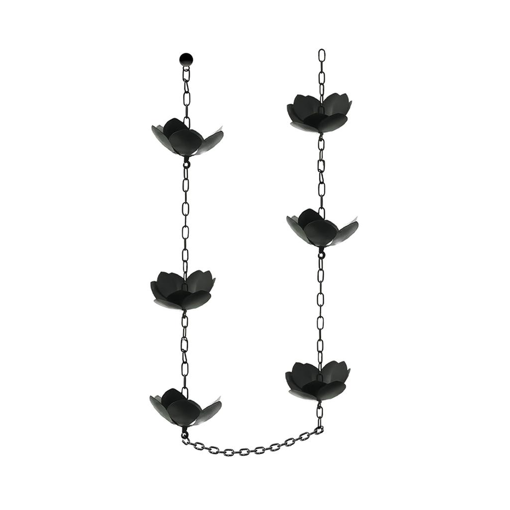 Rain Chain for Gutters with Adapter Flower Rain Chain Cups Gutter Downspout Water Home Display Adjustable