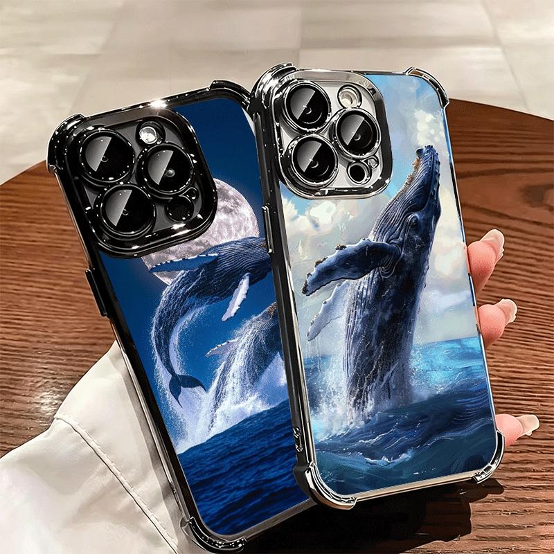 Горбатый кит Морской гигант Мягкий чехол для телефона Для iPhone 15 16 17 Air 14 Pro Max 16E Plus 13 12 Mini Покрытие Защита от падения Fundas