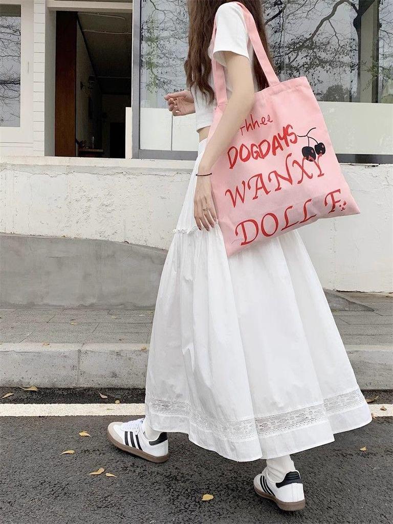 Женская летняя белая юбка А-силуэта с полым кружевом - Высокая талия, Повседневная, Длинный расклешенный дизайн