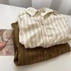 Shirt for Women Oversized Loose Soft Cotton Blouse Long Sleeve Blouse Casual Striped Shirt