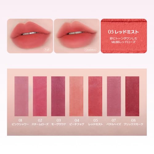 MACQUEEN NEWYORK Powder Matte Lipstick 3.5g Korean Cosmetics Long-lasting Popular Vibrant Color High Adherence (#05 Red Mist Rose)