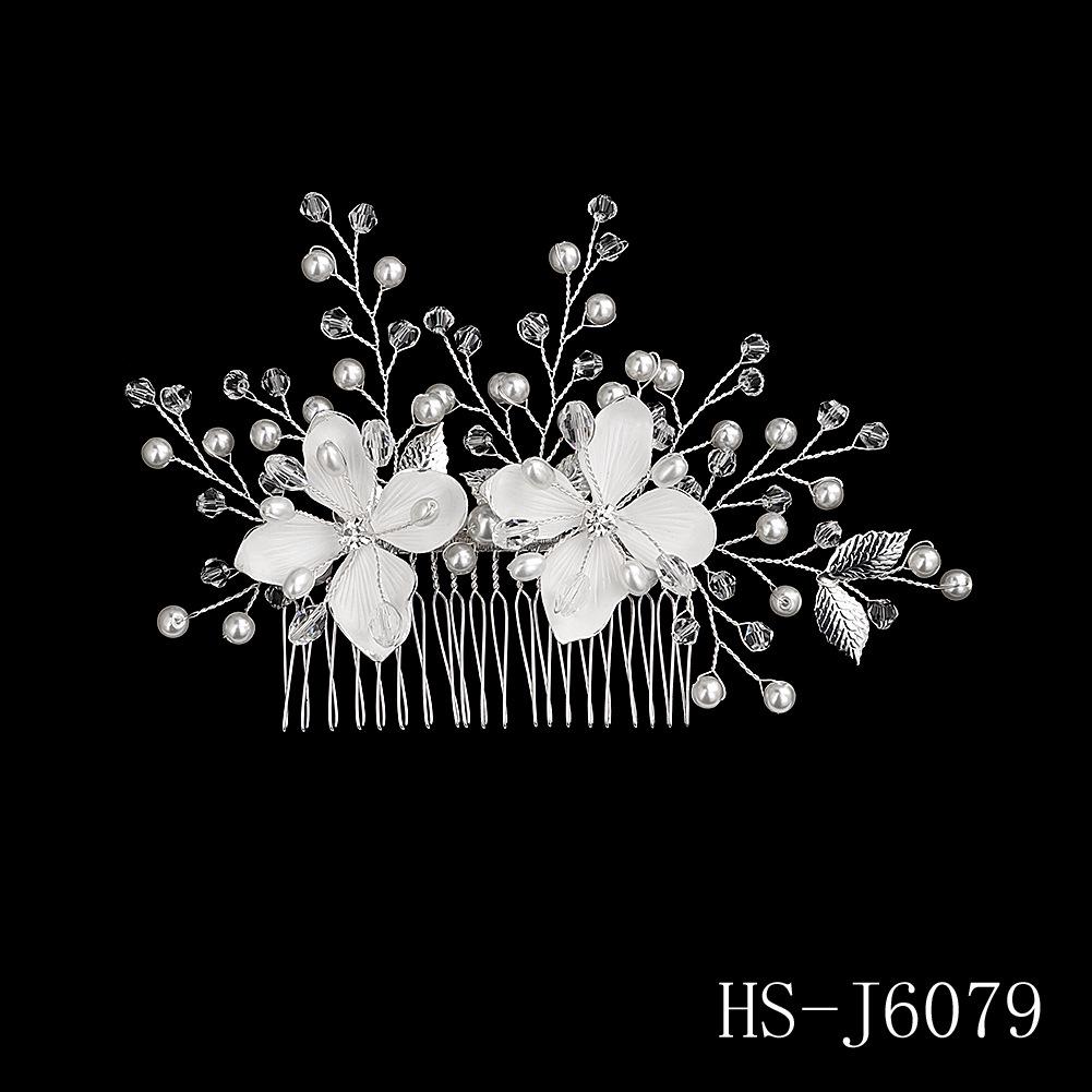 Сделанный вручную свадебный гребень для волос с цветком из жемчуга и страз и листьями