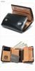 Черный кошелек трифолд Кошелек трифолд Натуральная кожа Кордован Лошадиная кожа Компактный кошелек Мини-кошелек Тонкий Маленький кошелек Кошелек Черный