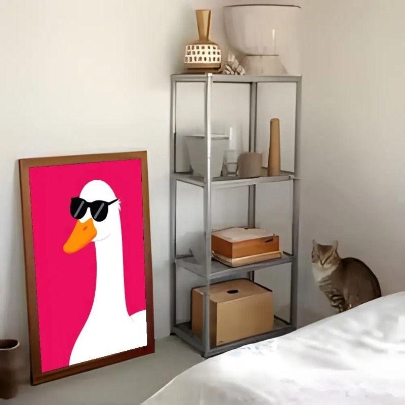 Cute Duck Tin Painting for Home Interior Decor