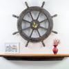 Frosty Antique Junkyard Crafted Wooden Ship Wheel | Anchor Motiff | Pirate's Home Wall Decor | Nagina International (12 Inches)