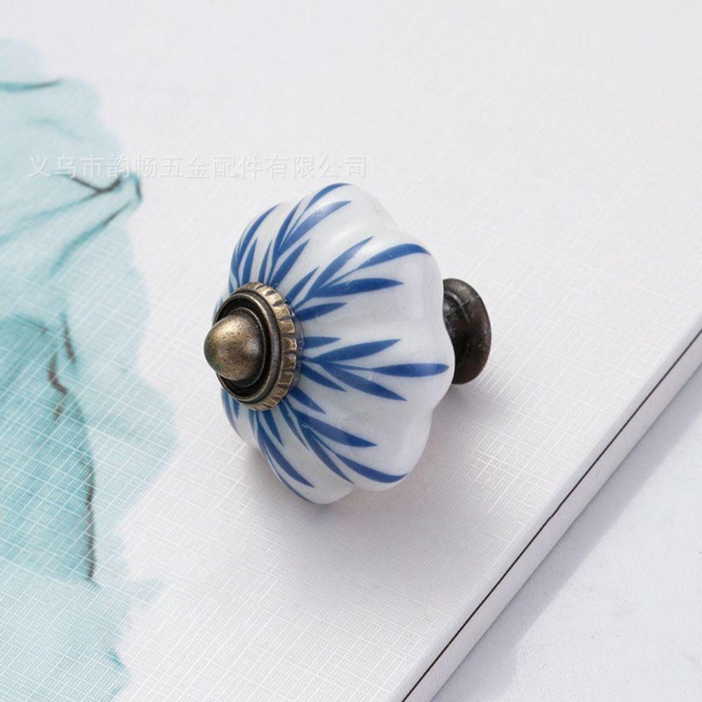 Керамика и сплавы Винтажная дверная ручка Разноцветная мебельная ручка-тыква для гардероба