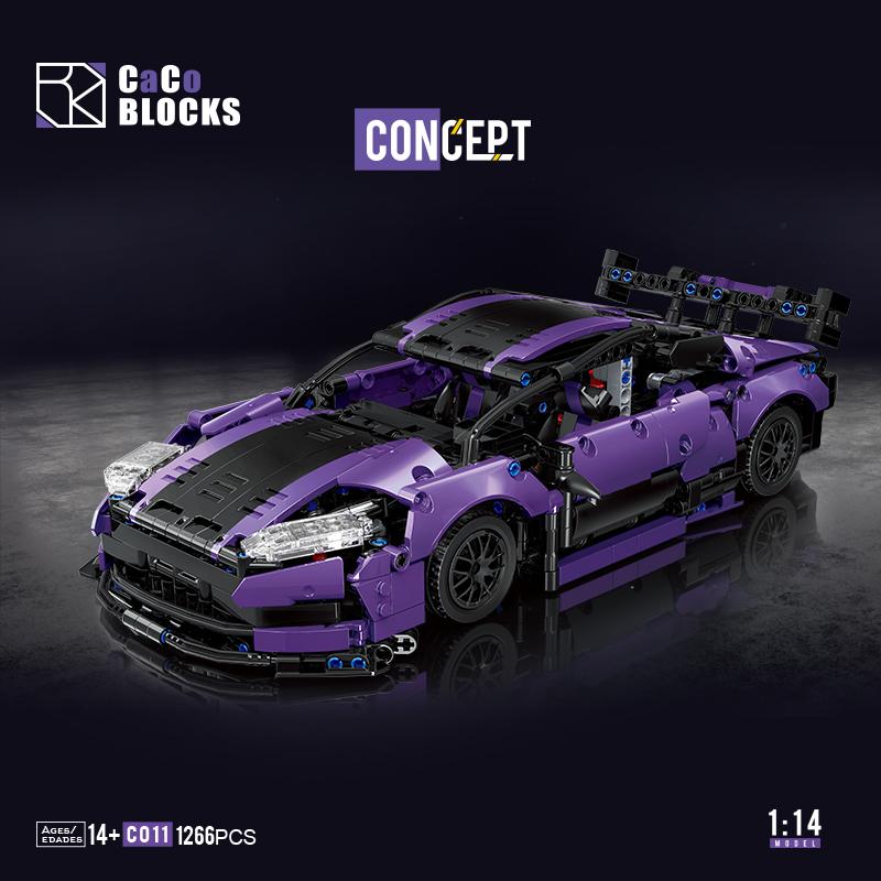 Нетоксичная модель спортивного автомобиля Aston Martin из строительных блоков, набор для сборки автомобиля Moc, подходит для взрослых и детей, игрушки для сборки, 1266 шт.