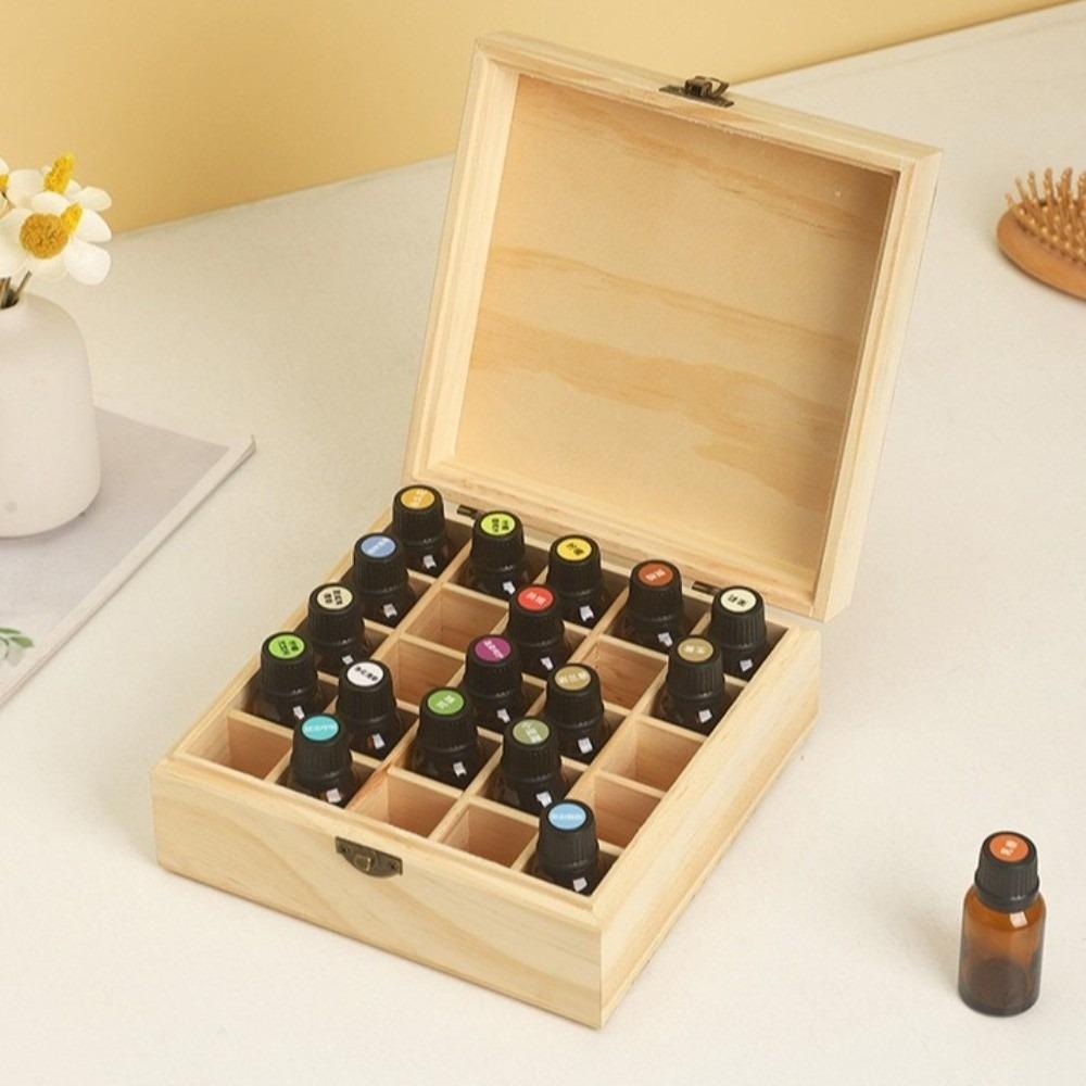 Durable Essential Oil Storage Box Wooden Essential Oil Organizer Aromatherapy Container Travel Use