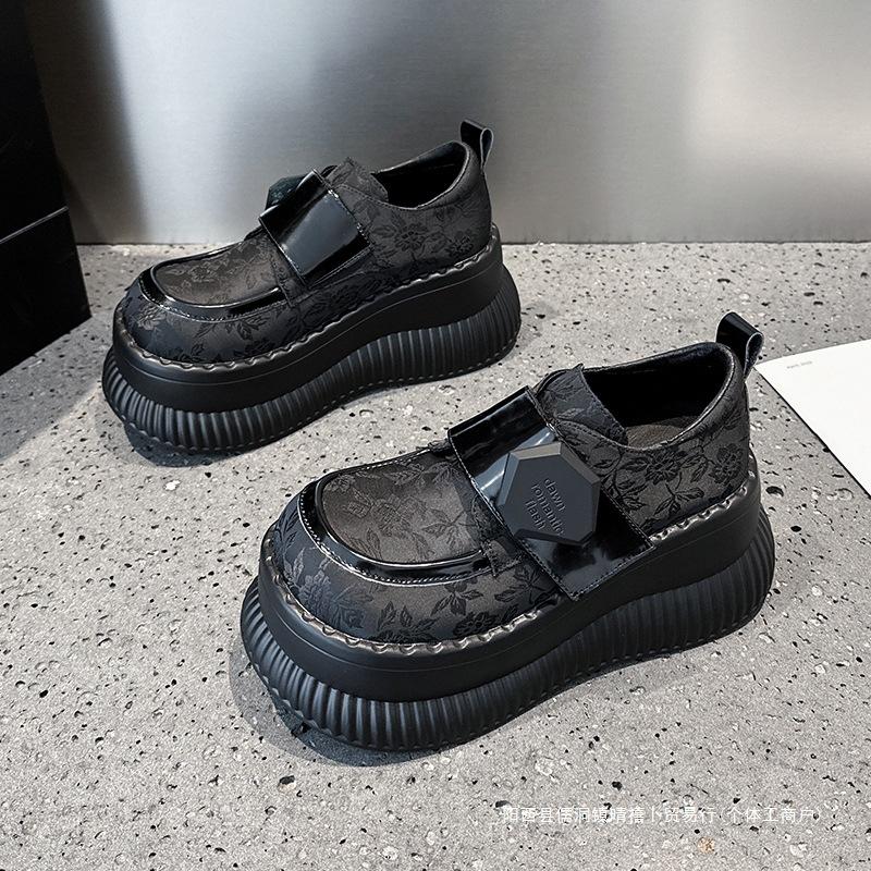 Туфли женские кожаные на платформе, весна 2025, новые, британский стиль, универсальные, с завышенной талией, туфли Мэри Джейн Лав