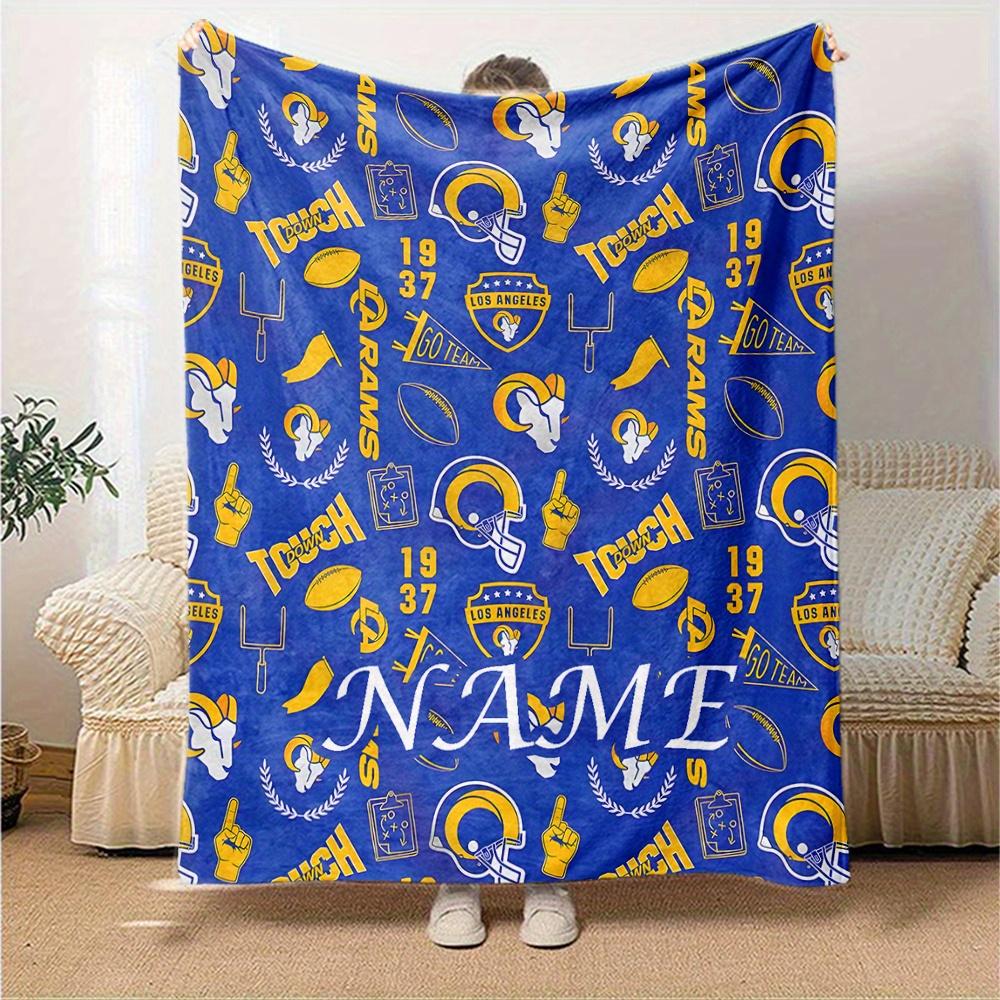 Los Angeles Rams Football Team Four Seasons Blanket Customized With Your Name Lightweight And Warm Perfect Gift For Home Office Camping Sofa Travel