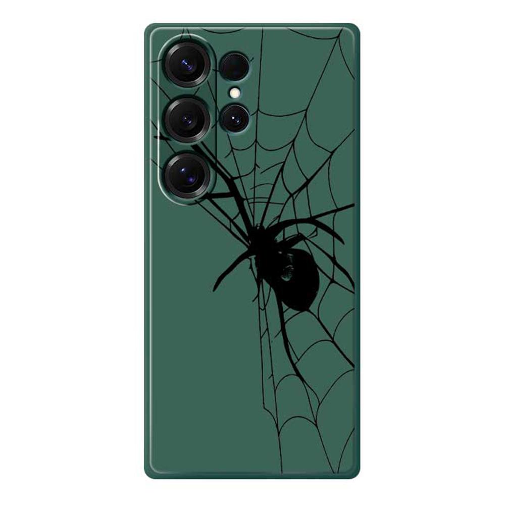 Чехол для Samsung Galaxy S25 Ultra с принтом в виде паутины, прямой край, задняя крышка телефона из ТПУ