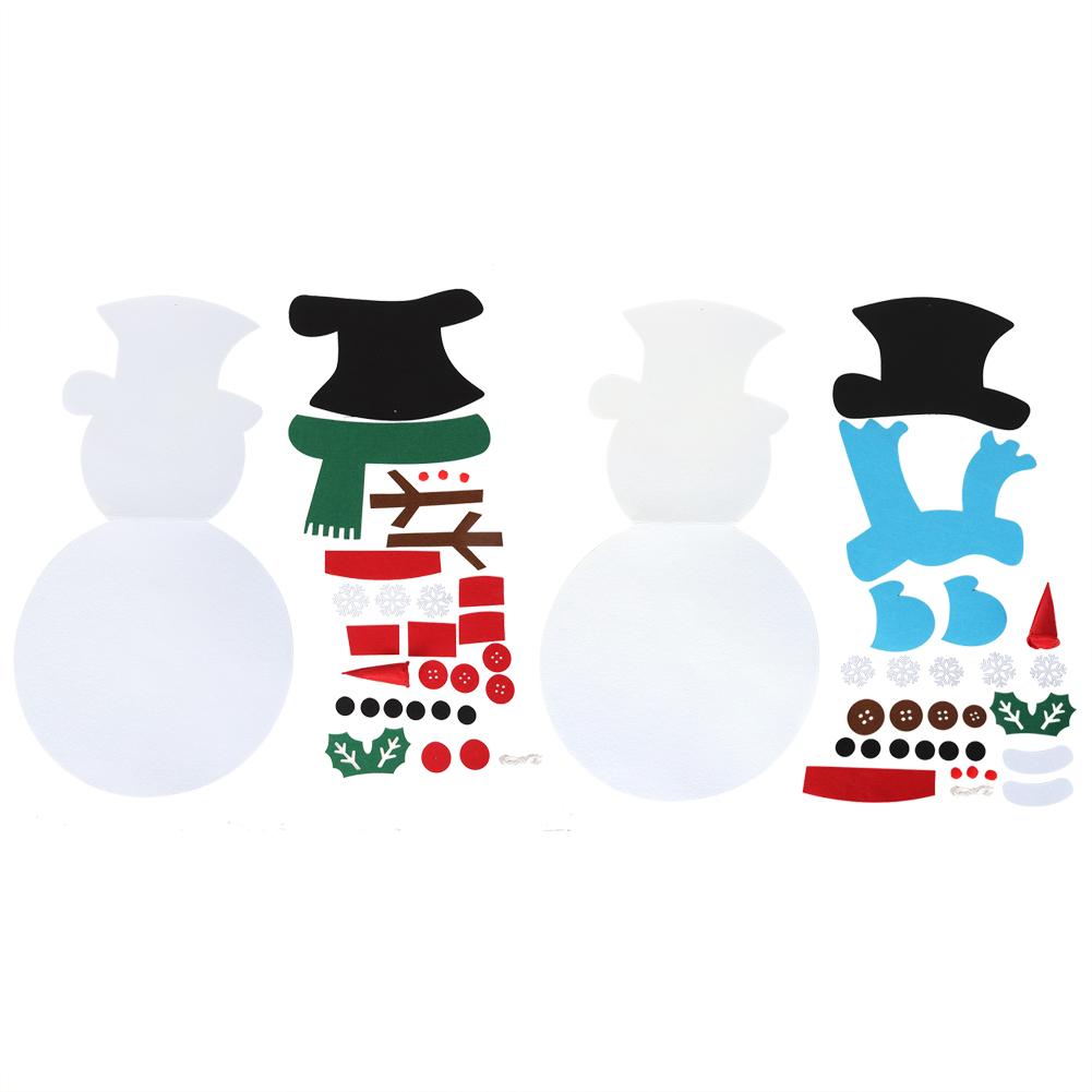 Christmas Decorations For Home Kids Gifts DIY Felt Snowman Detachable Xmas Ornament Wall Hanging Games Xmas Ornaments