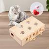 Wooden Whack-A-Mole Cat Toy Catch Mice Game Cat Puzzle Toy for Indoor Cats Kitten