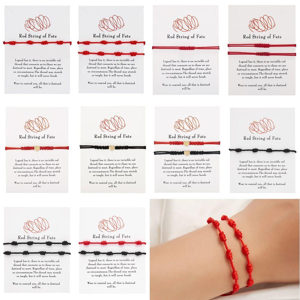 Тибетский браслет с регулируемой застежкой, ювелирные изделия, красный браслет на веревке, браслет из красной веревки, браслет с 7 узлами