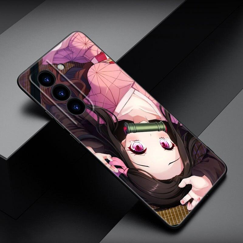 Чехол для телефона Demon Slayer Nezuko с аниме для Samsung Galaxy S22 Pro S21 S20 FE Ultra S10 Lite S10 S10E S9 S8 Plus, мягкий черный чехол