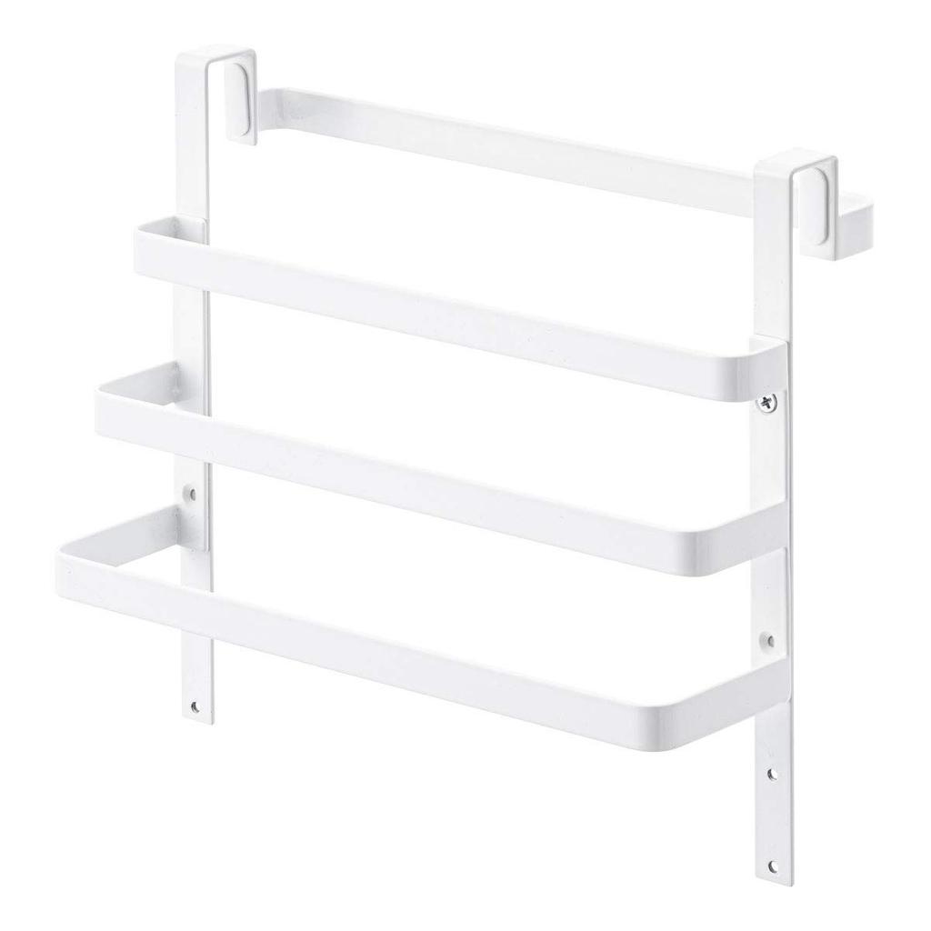 Yamazaki Jitsugyo 5027 Sink Door Garbage Bag Holder with Towel Hanger White W26XD12XH23cm Tower 2way Height Adjustable Door Storage Hook Included