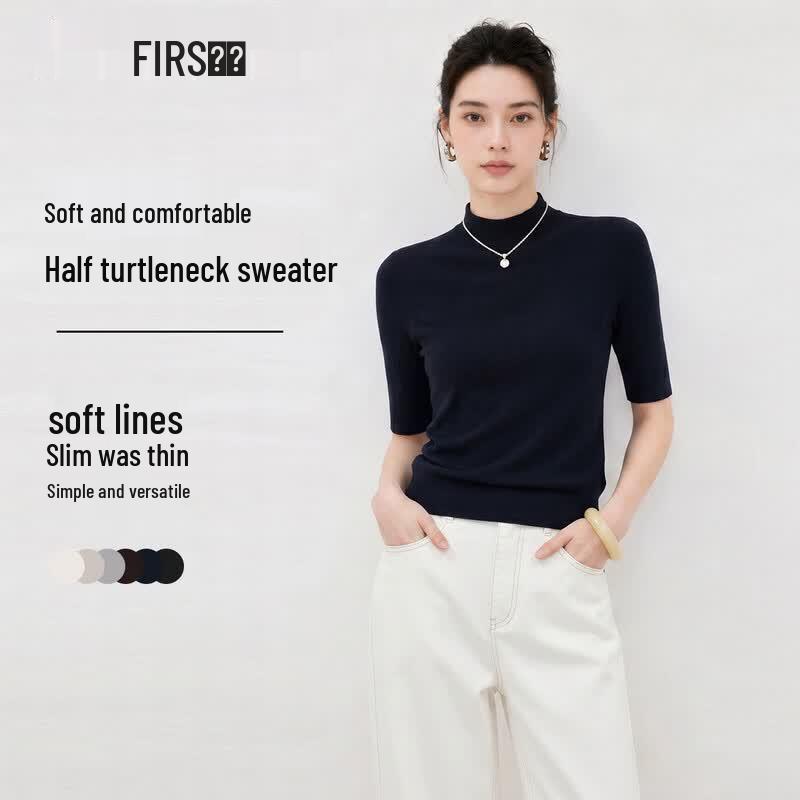 FIRS Женский легкий вязаный топ с коротким рукавом