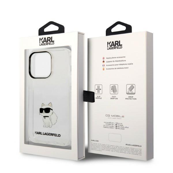 Etui do iPhone 14 Pro Max Karl Lagerfeld Ikonik Choupette Przezroczyste