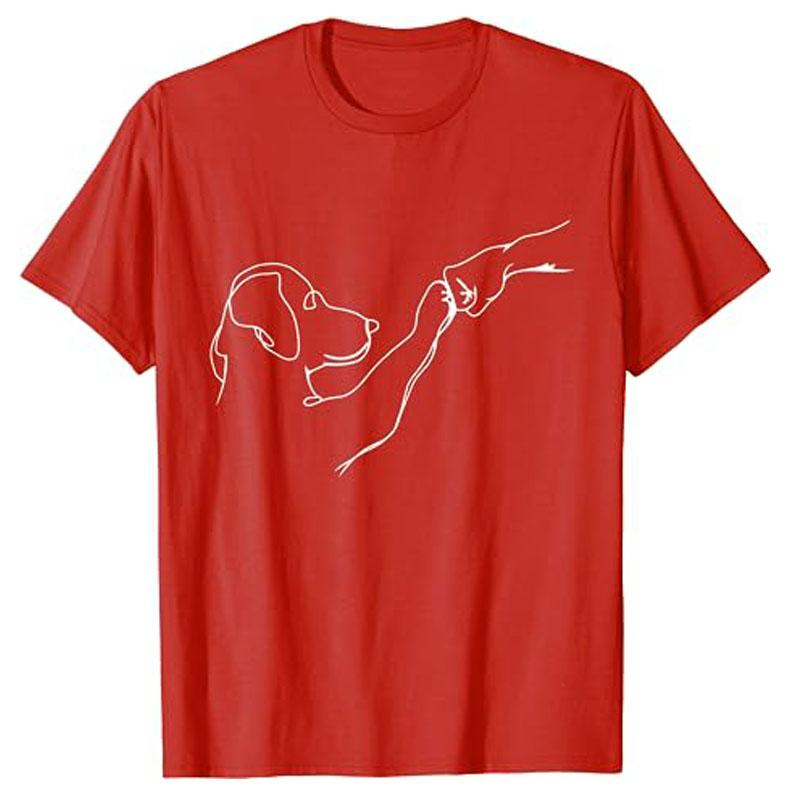 Собака и Люди Кулак Рука Собака Человек Дружба Удар Лапа Собаки Футболка Любитель Животных Комиксы Графическая Футболка Топы Смешные Подарки Маме Папе