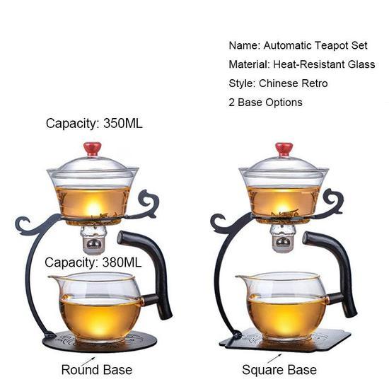 Креативный японский автоматический полуавтоматический стеклянный чайник с магнитной присоской, заварочный чайник
