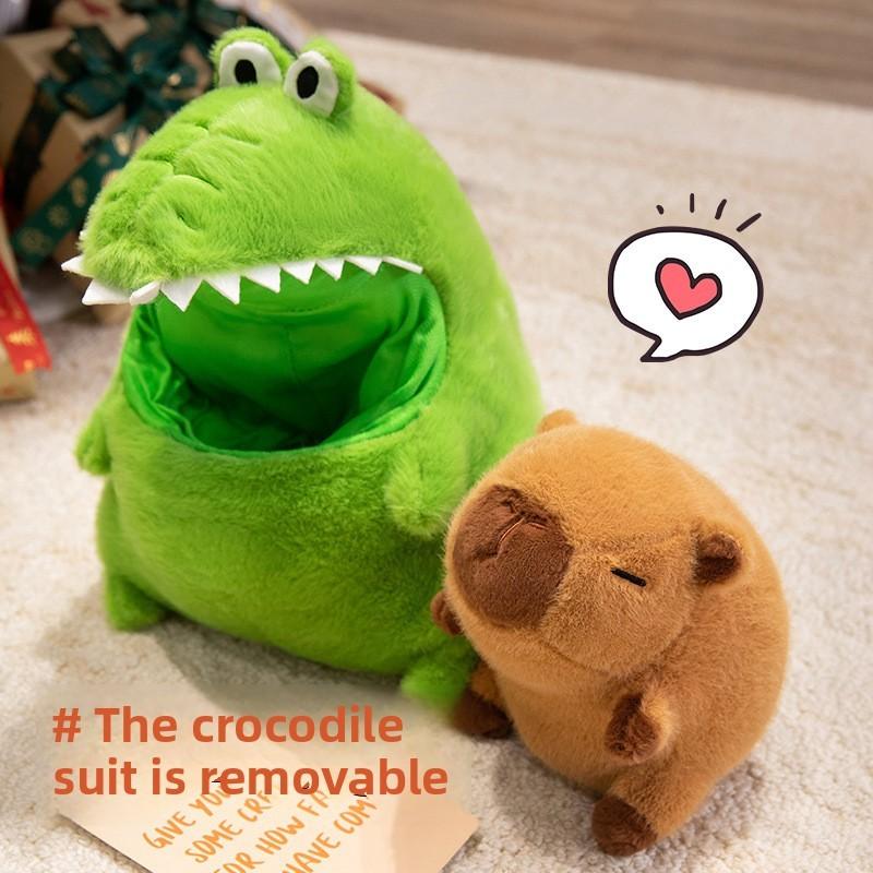 In Crocodile Capybara Suit Plush Doll Soft Stuffed Toy With Pp Cotton Filling